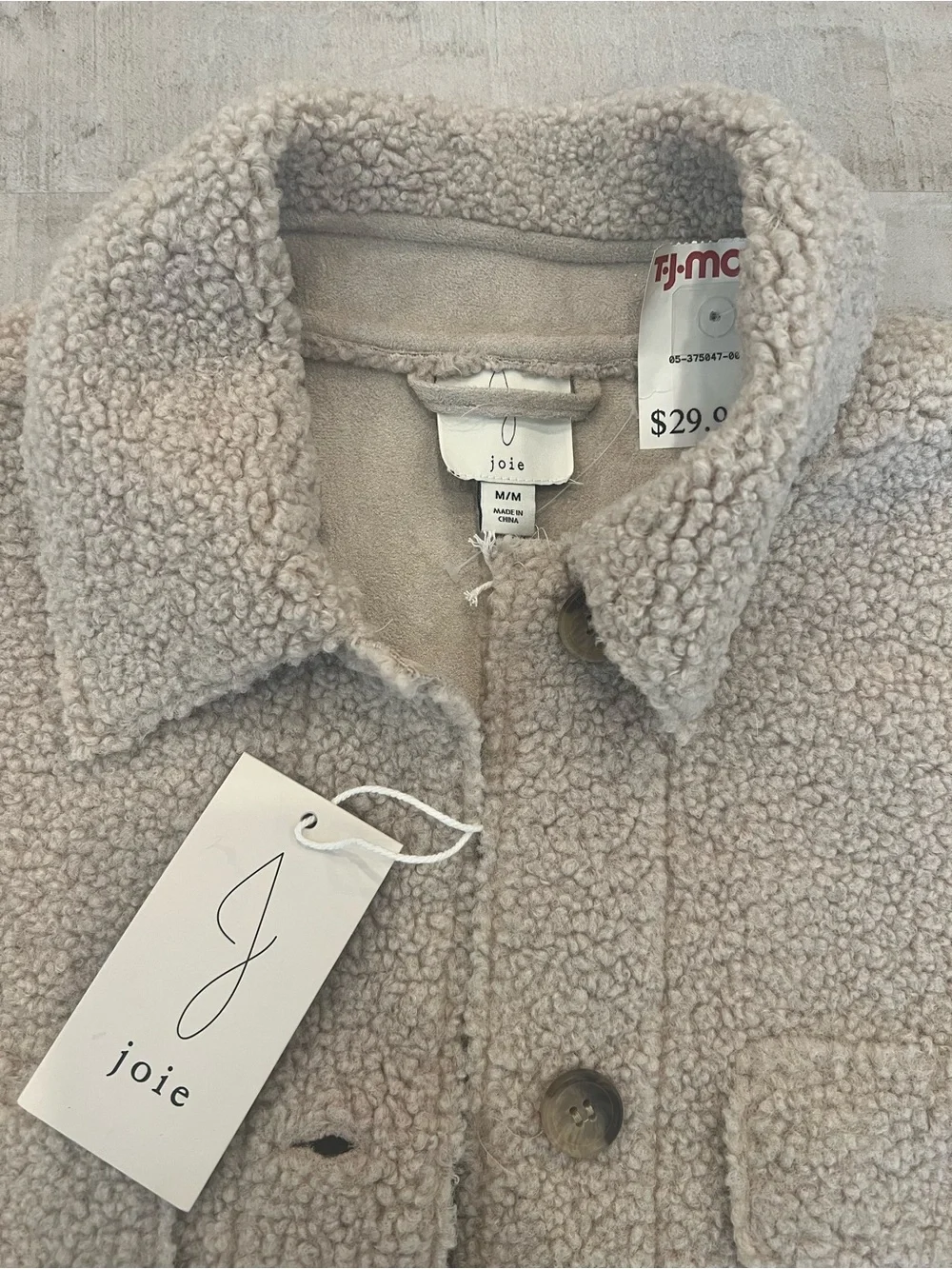 Joie Beige Teddy Shacket Jacket - Picture 2 of 3